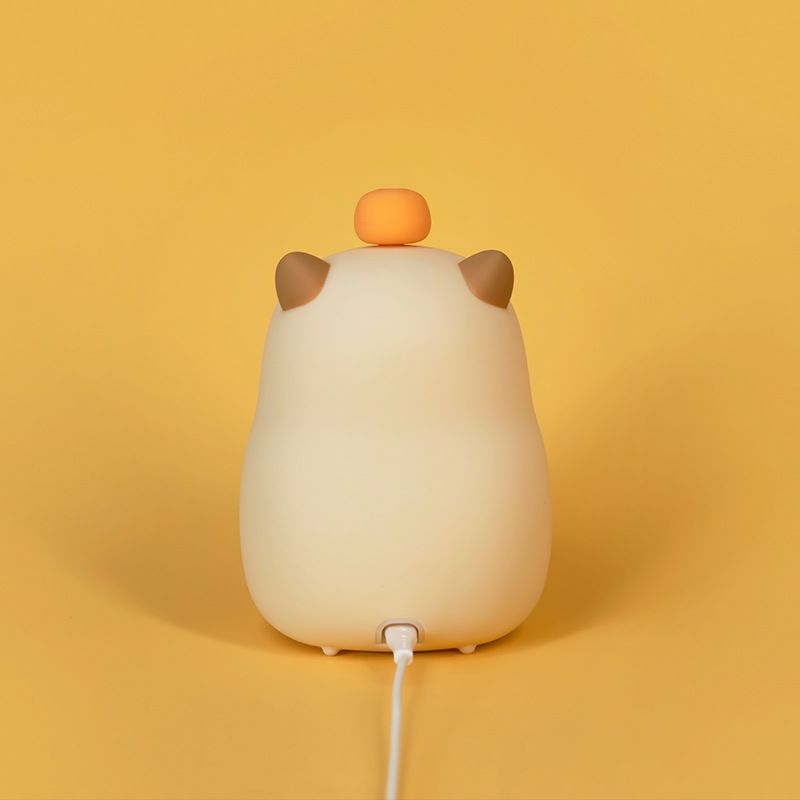 Cute Nursery Lamp, Silicone Animal Kids Baby Night Light Rechargeable Tabletop view 4