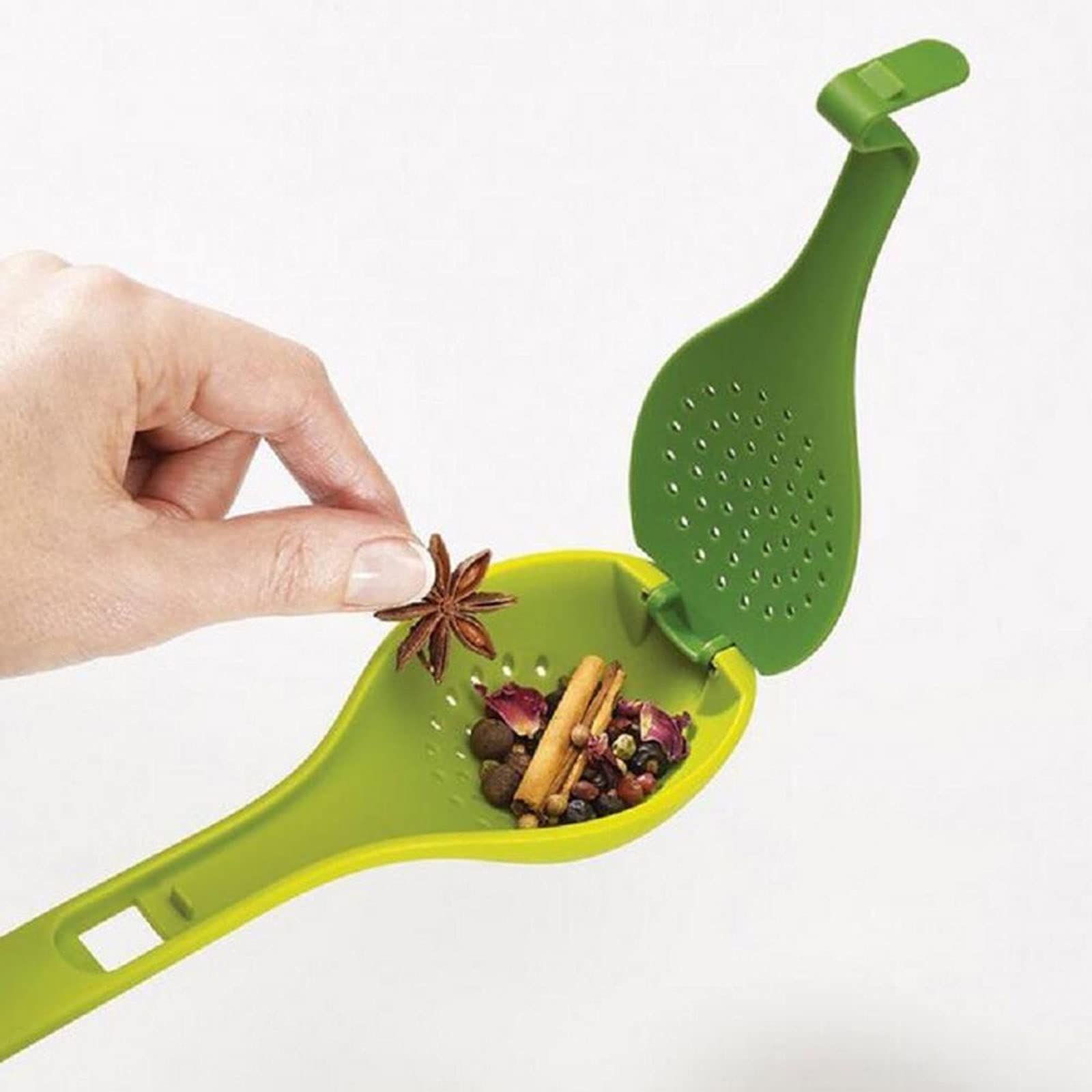 Kitchen Spoons Filter Spoon Seasoning Spoon Heat Resistant Reusable Green view 4