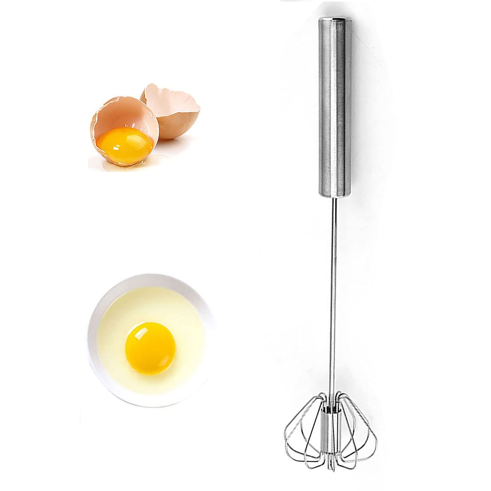 Stainless Egg Whisks, Hand Push Egg Rotary Whisk, Egg Beater Mixer — image 1