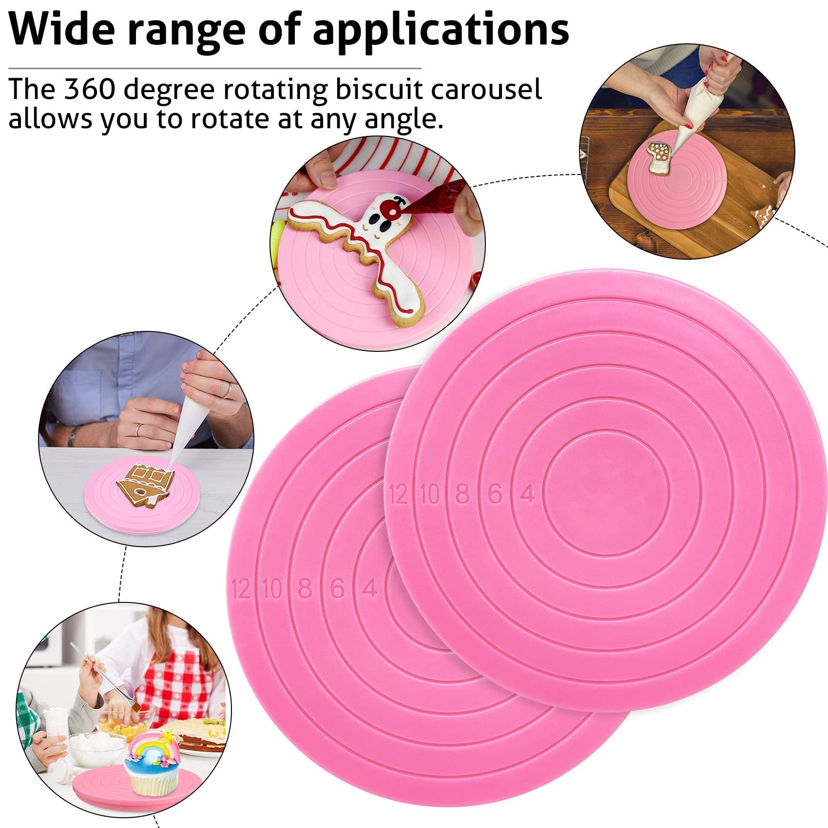 2Pcs Cake Decorating Turntable view 4