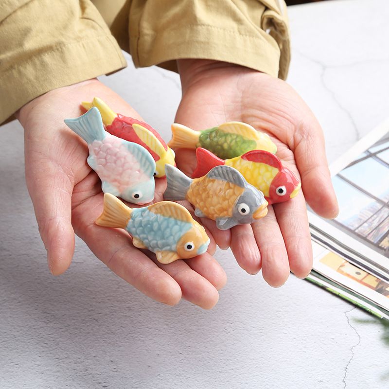 Chopstick Holder 6Pcs Cartoon Goldfish Ceramic Chopstick Holder Chopstick view 5