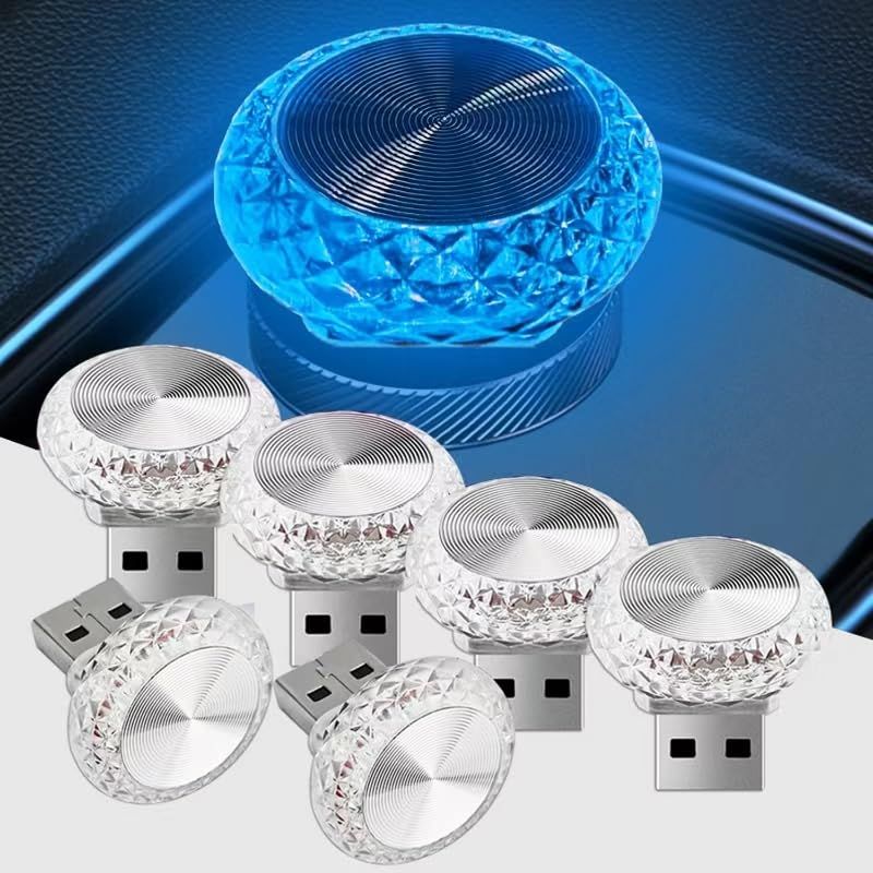 6 PCS USB LED Angel Eye Crystal Ambient Light — image 1
