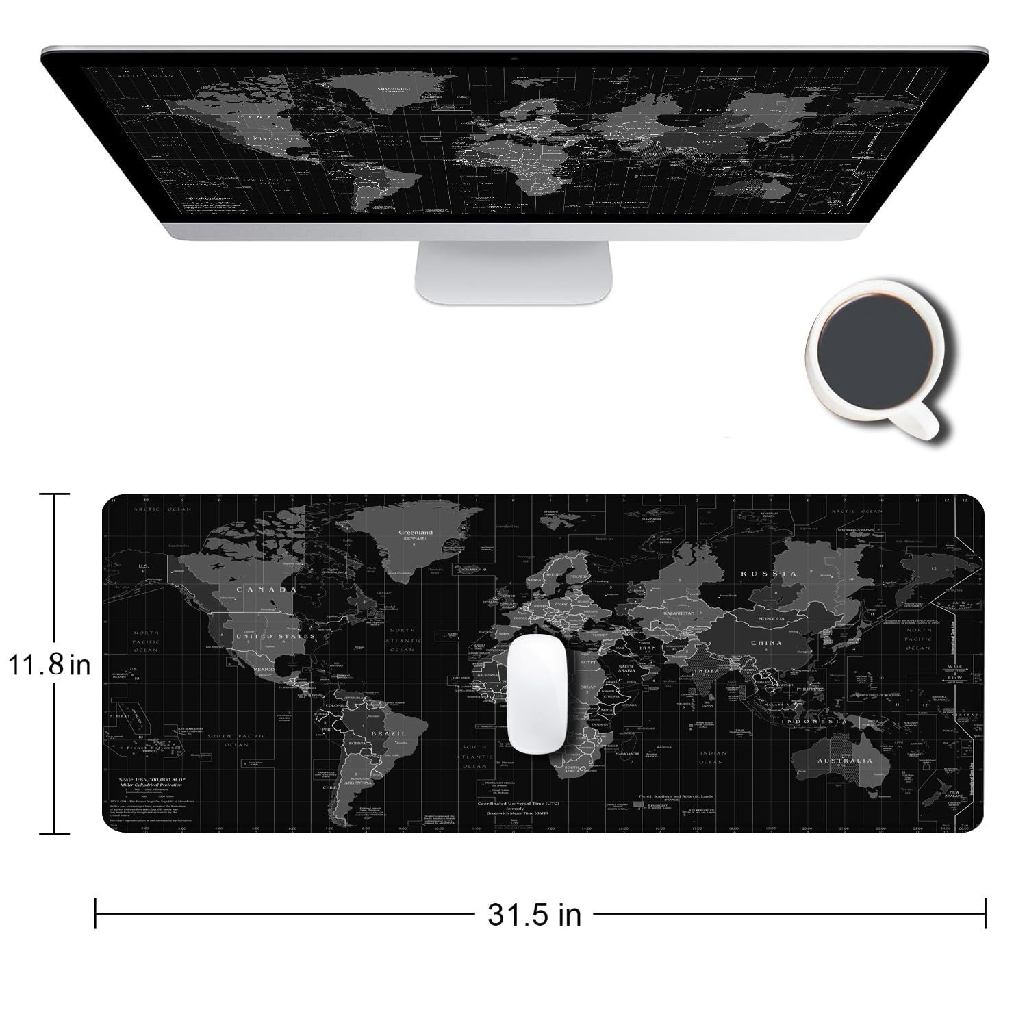 Large Gaming Mouse Pad, Desk Mat Extended Keyboard Pad, Non-Slip Rubber Base view 2