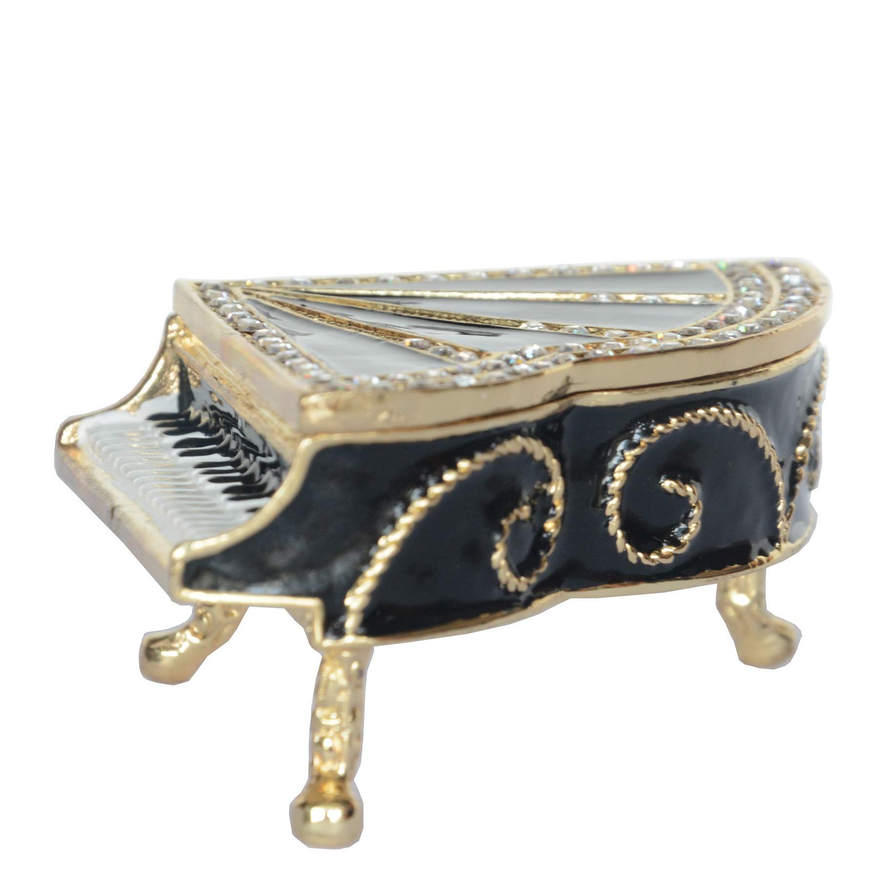 Musical Piano Trinket Box Jewelry Box Hand Painted Decorative Box with Hinged view 5