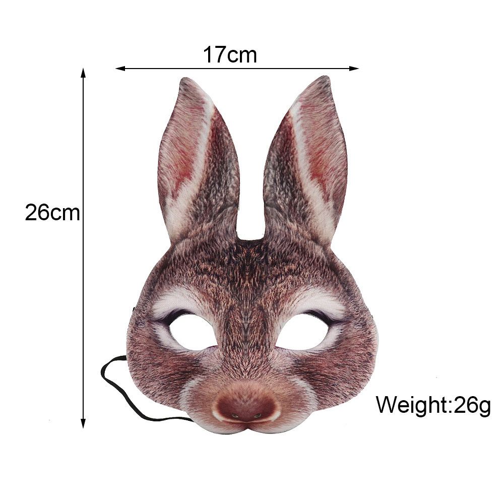 Brown Bunny Mask Half Face Rabbit Animal Mask Carnival Party Masquerade view 5