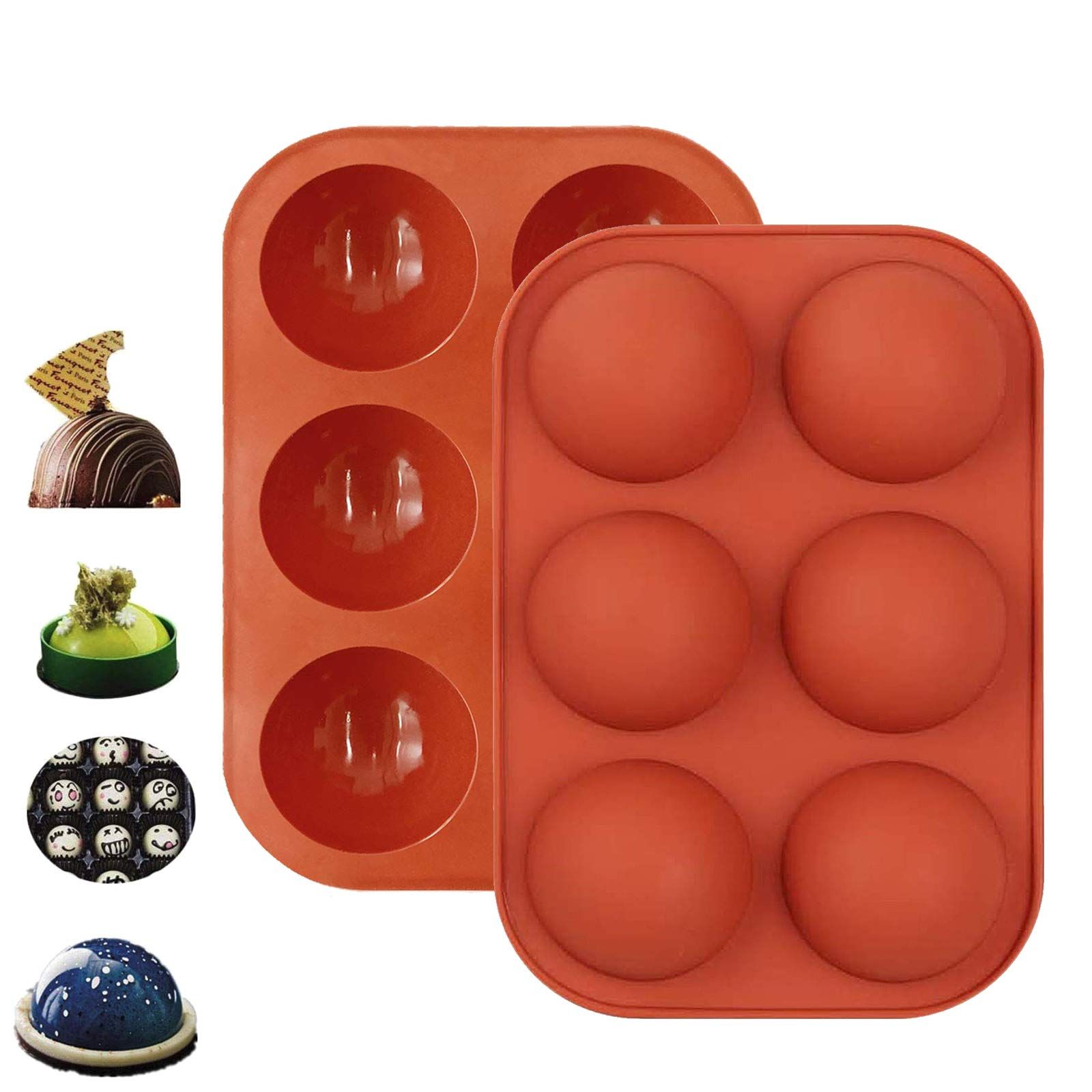 Chocolate Bomb Mold, Silicone Hot Cocoa Bombs Molds, 2 Packs Circle Baking