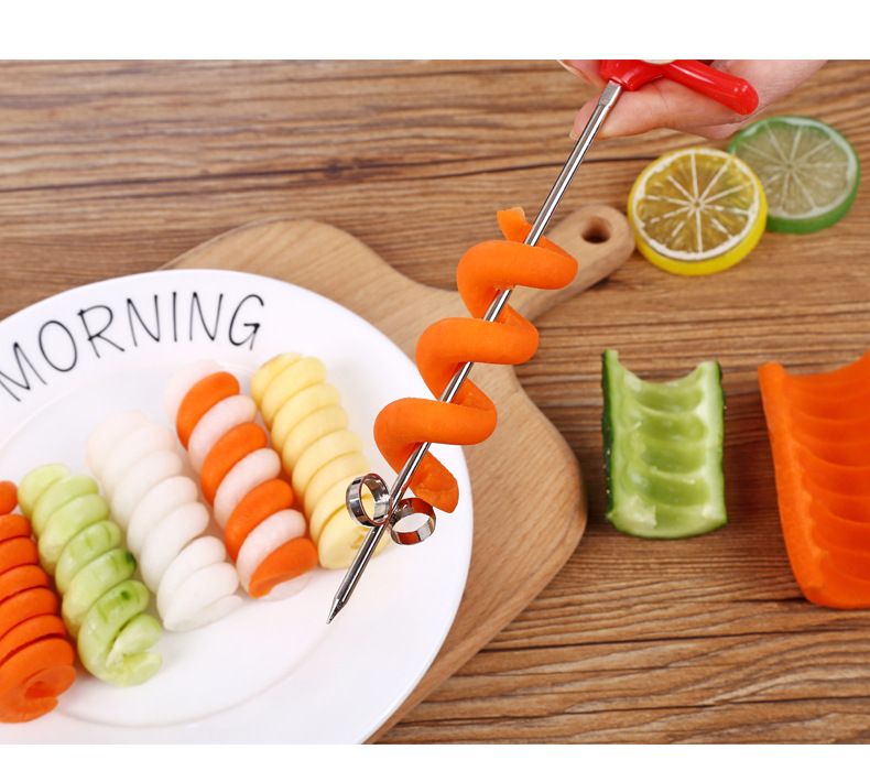 Vegetables Spiral Knife Carving Tool Potato Carrot Cucumber Salad Chopper view 5