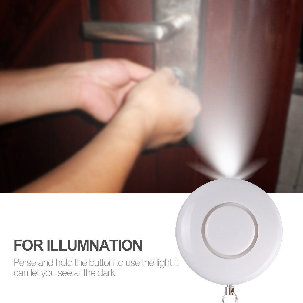 White Illuminated Circular Alarm High Decibels Female Self-Defenses Emergency view 3