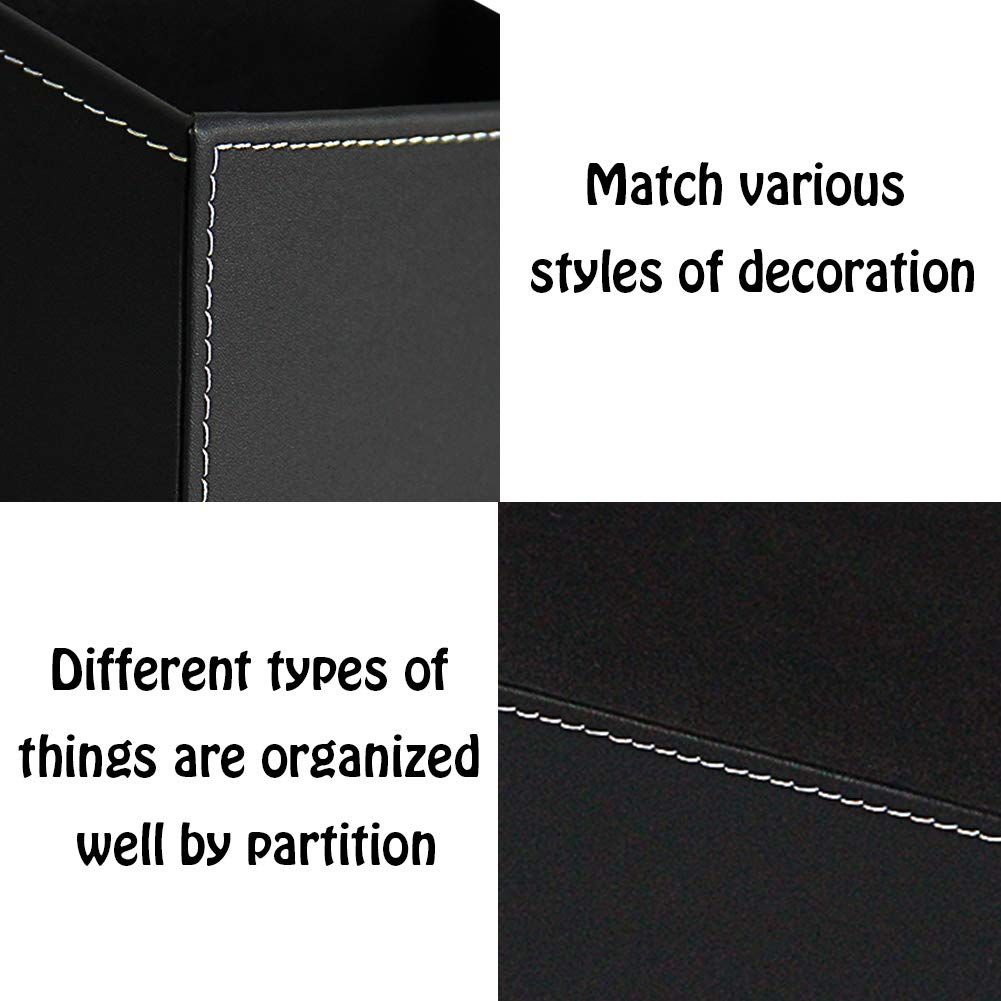 Remote Control Holder PU Leather Storage Container for TV Remote Phone view 4