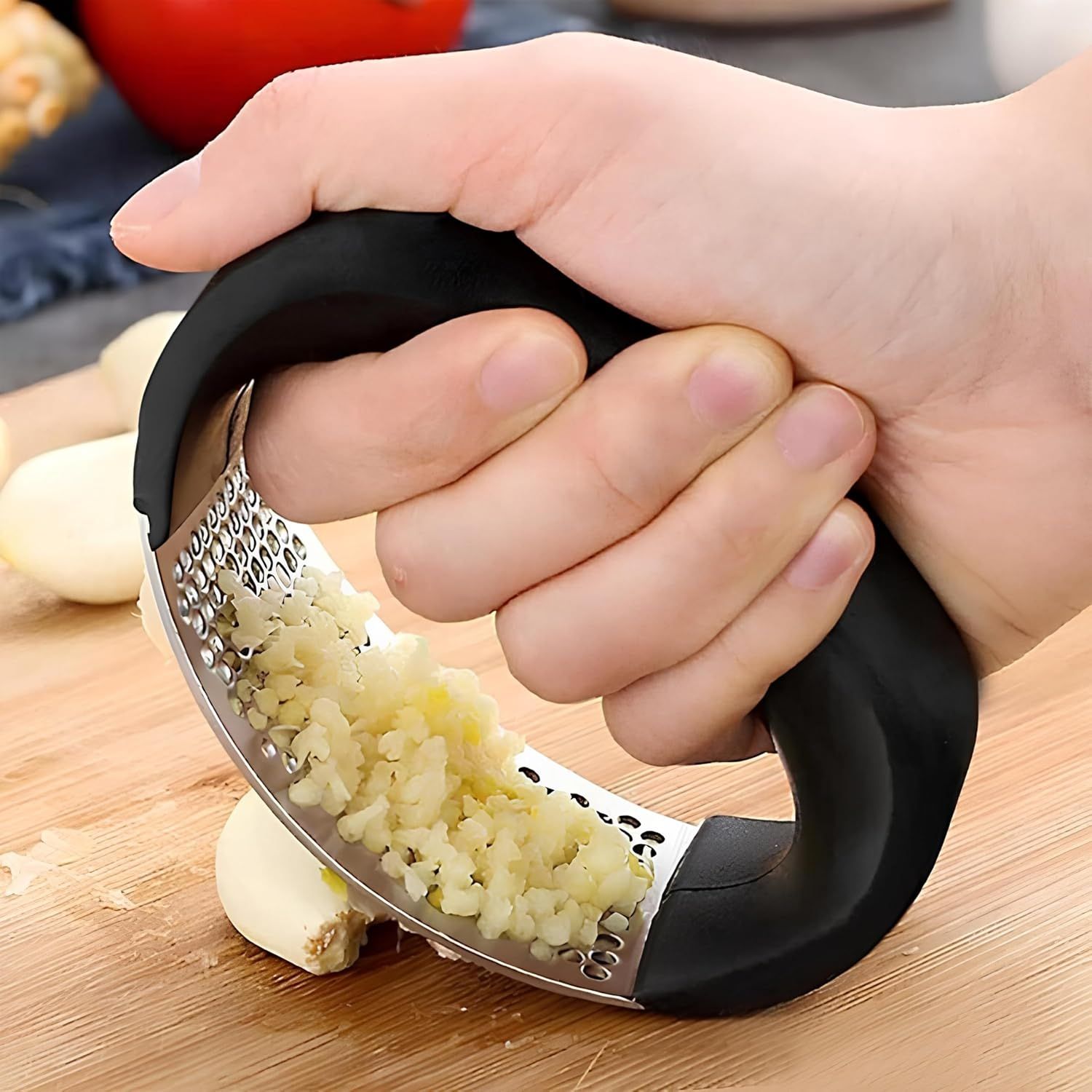 Garlic Grater Hand Press Tool Stainless Steel Non-Slip Handle Grip Grater view 5