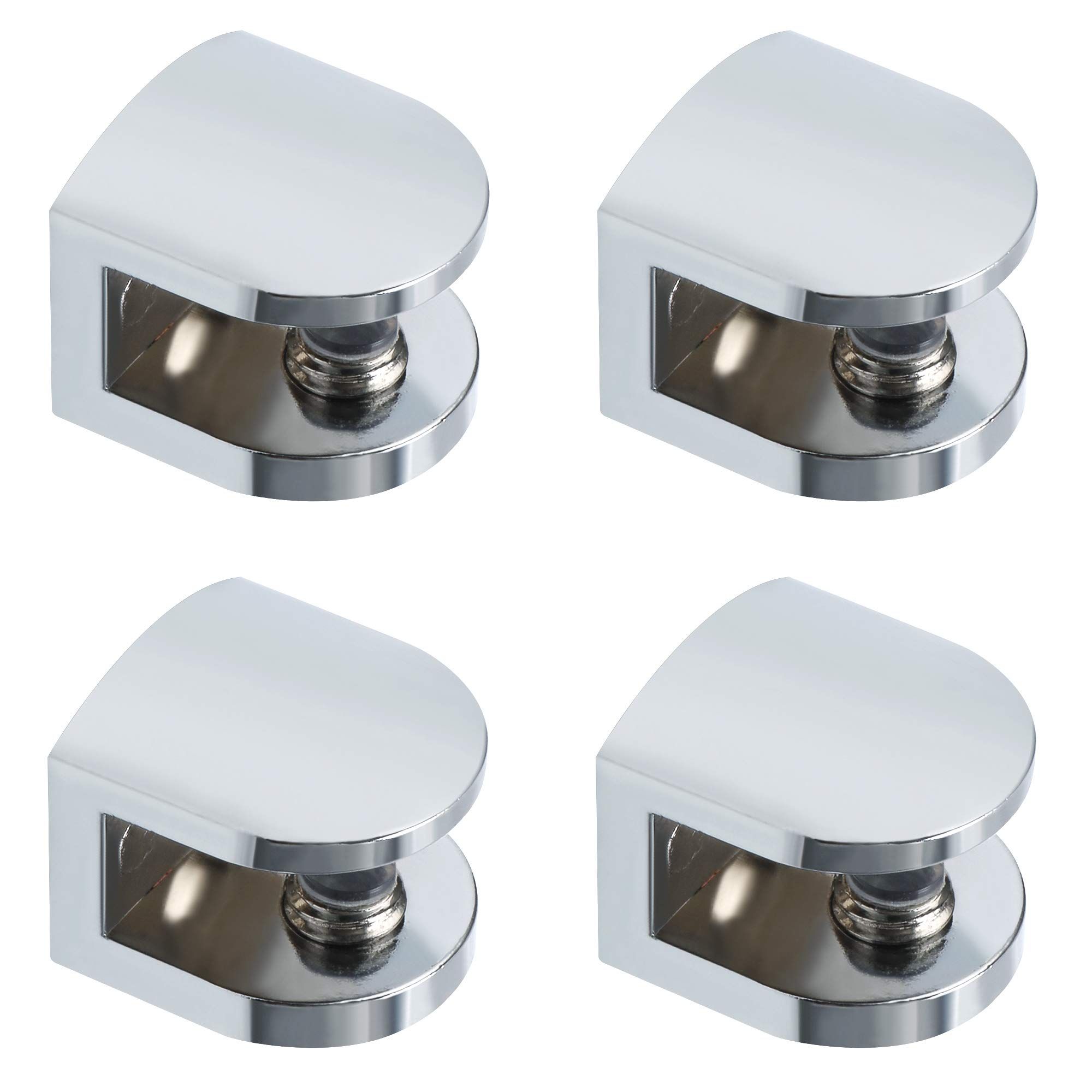 Glass Shelf Brackets, Glass Clamp for 8-10 mm Wood/Glass, Adjustable Shower