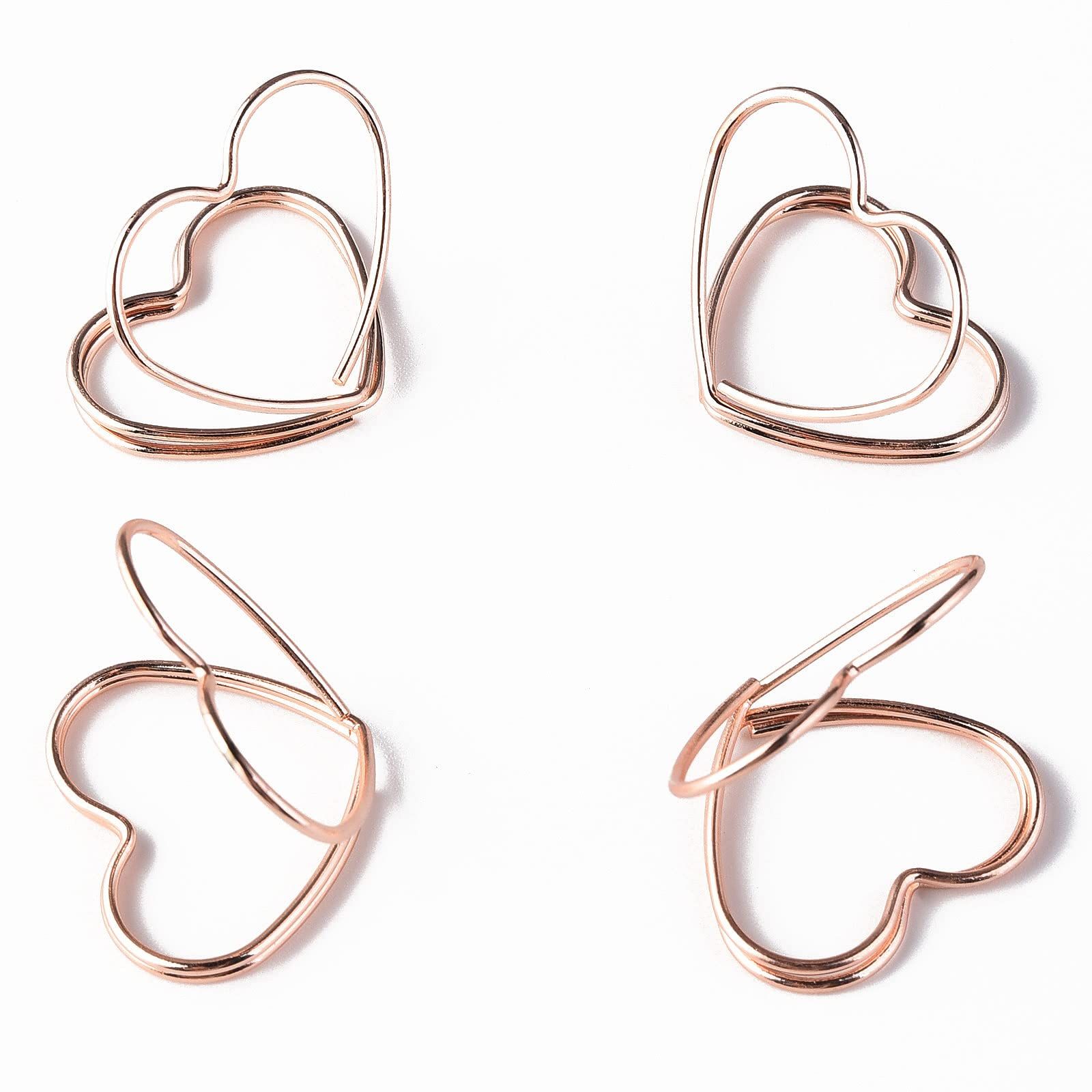 20pcs Heart Card Holders Rose Gold Mini Place Card Holder Cute Name Card — image 1