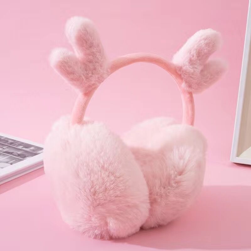 Ear Muffs for Winter Cute Reindeer Antlers Earmuffs Warm Faux Fur Ear Warmers view 4