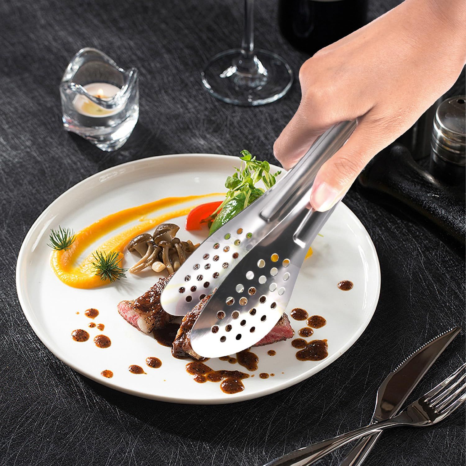 Serving Tongs, Small Kitchen Tongs,Stainless Steel small tongs, Appetizer view 4