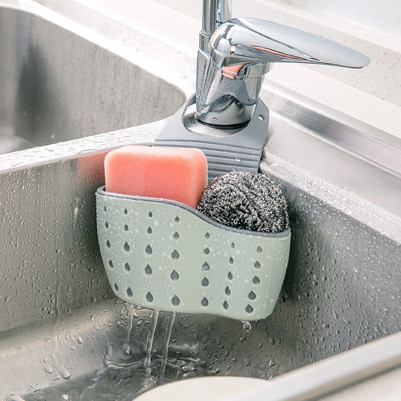 Kitchen Sink Shelf Soap Sponge Drain Rack Holder Double Decker Hanging Basket view 2