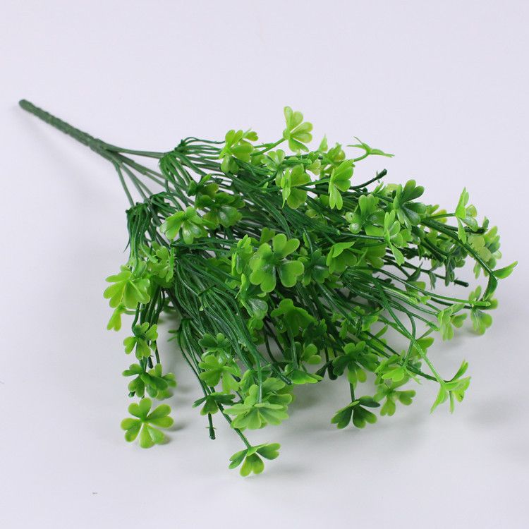 2pcs Plastic Desktop Arrangements Decorative Shamrock Party Plant Fake Holiday view 2