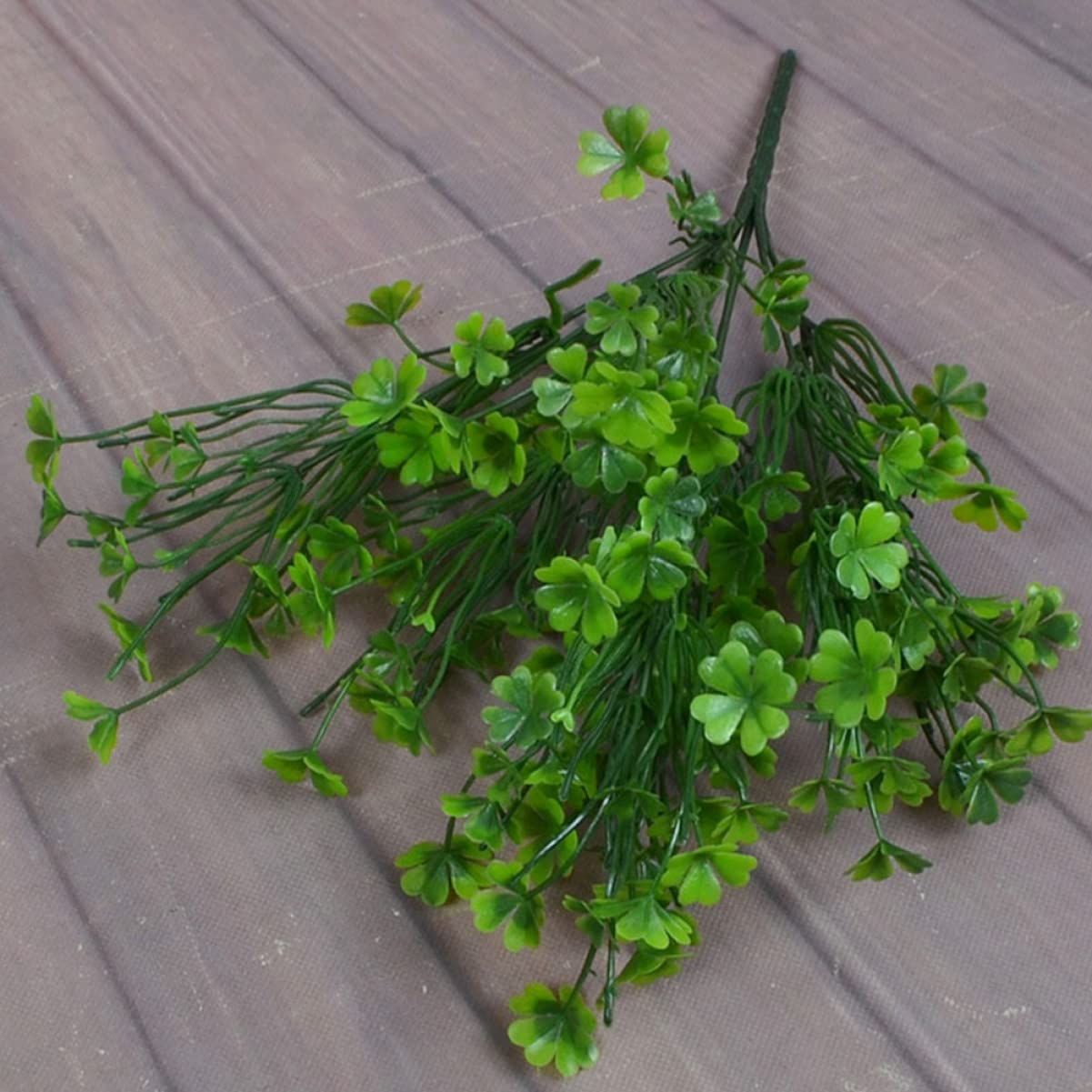 2pcs Plastic Desktop Arrangements Decorative Shamrock Party Plant Fake Holiday view 4