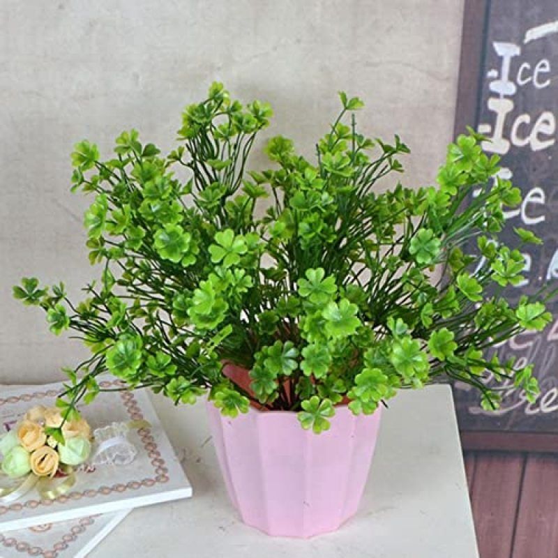 2pcs Plastic Desktop Arrangements Decorative Shamrock Party Plant Fake Holiday view 5