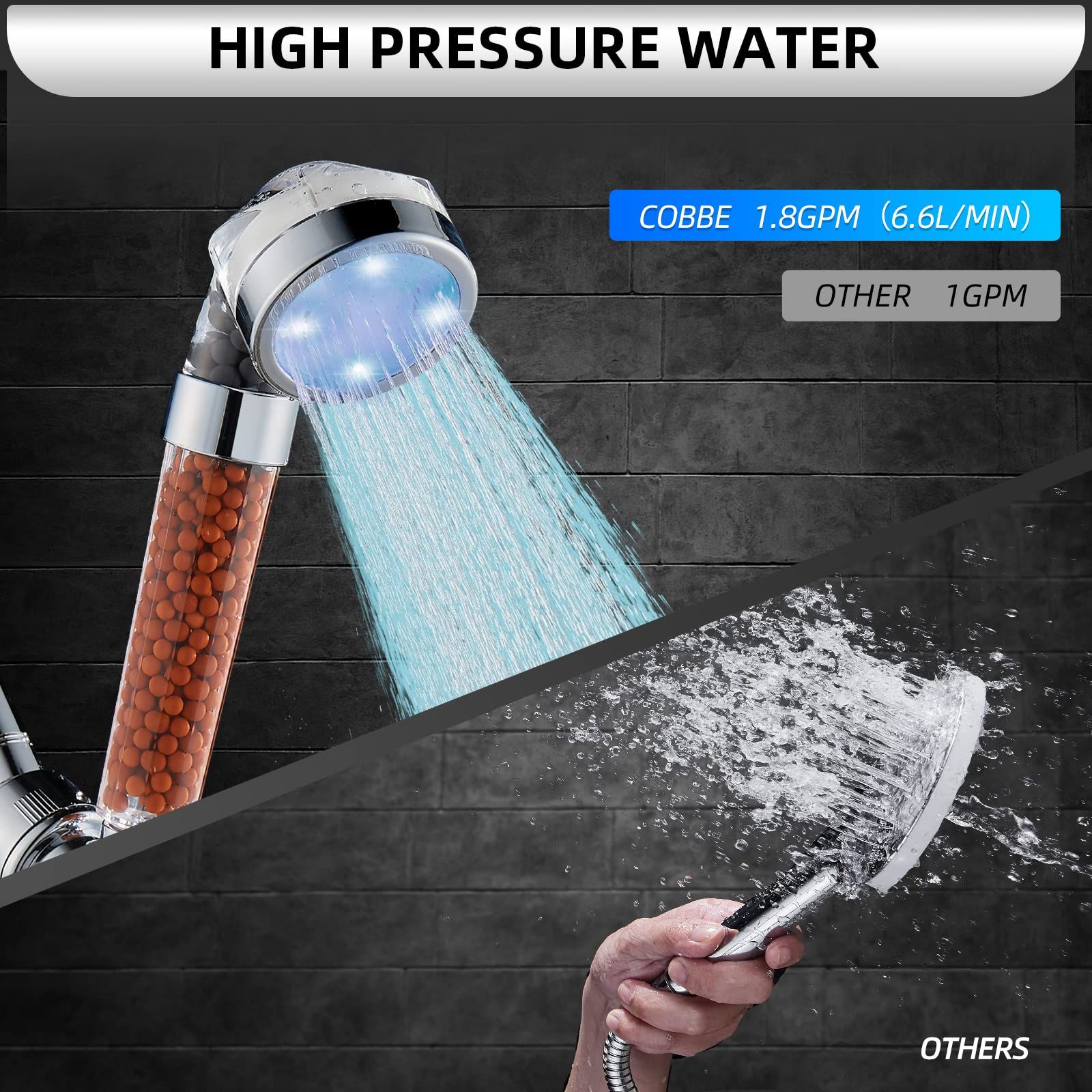 Filtered Shower Head with Handheld view 2