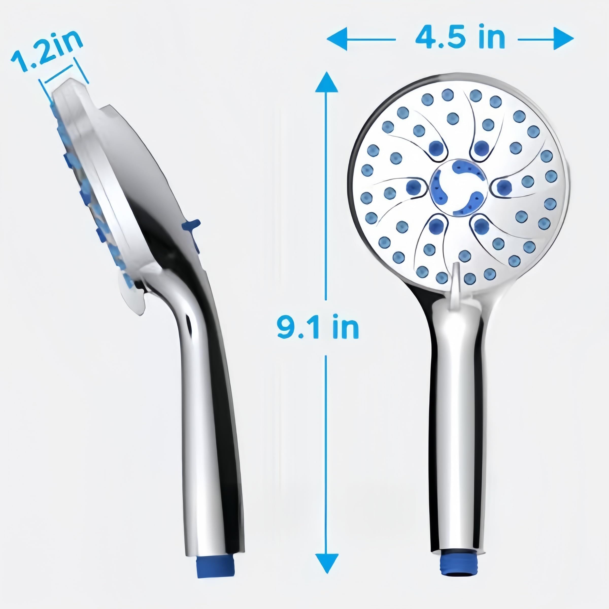 High Pressure 5-mode Handheld Shower Head - Anti-clog Nozzles view 3