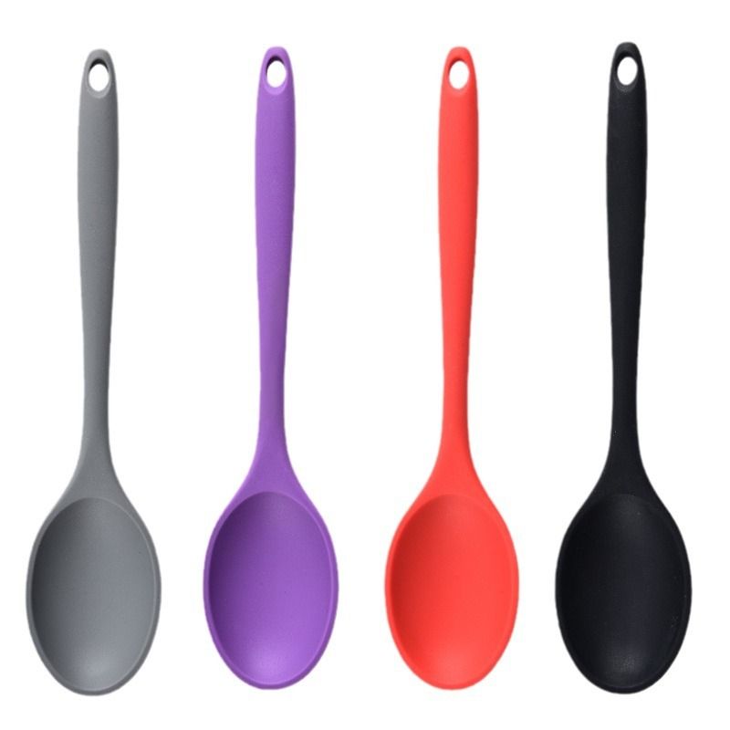 4 Pcs Silicone Mixing Spoons Nonstick Heat Resistant BPA Free Basting Spoons — image 1