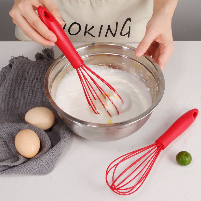 10-inch stainless steel silicone egg beater mini egg beater colorful egg view 3