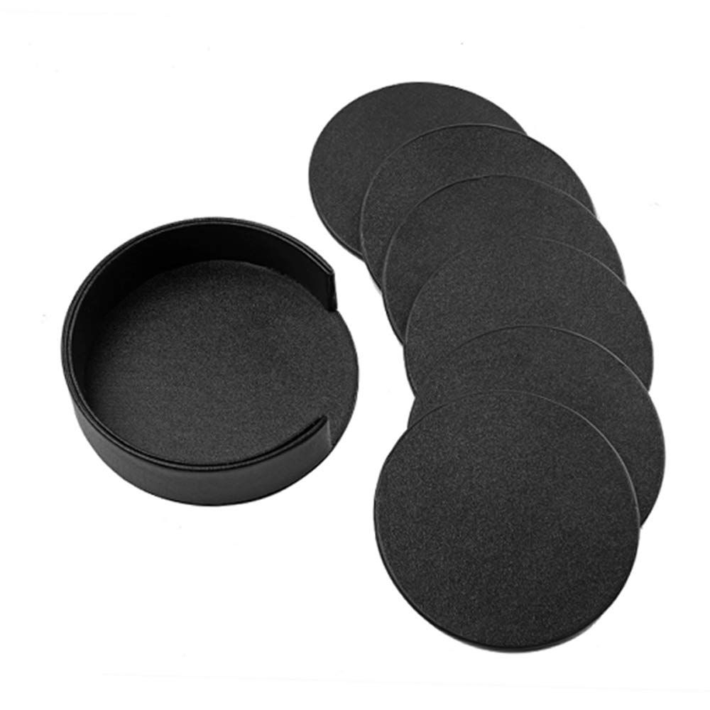 Drink Coasters Set of 6 Leather Coasters Spill Protection for Table Desk view 2