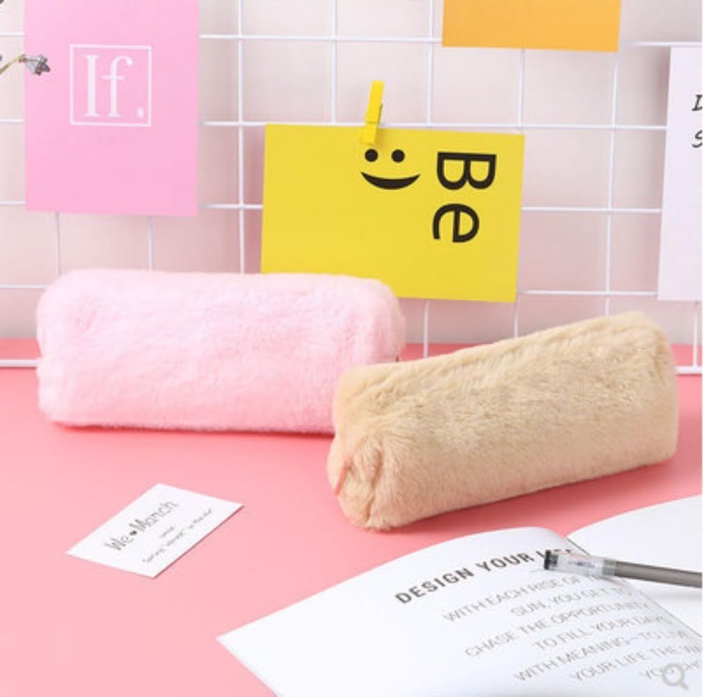 Quilted Pencil Pouch Plush Pencil Case Simple Pen Bag Gadget Pouch Box Makeup view 4