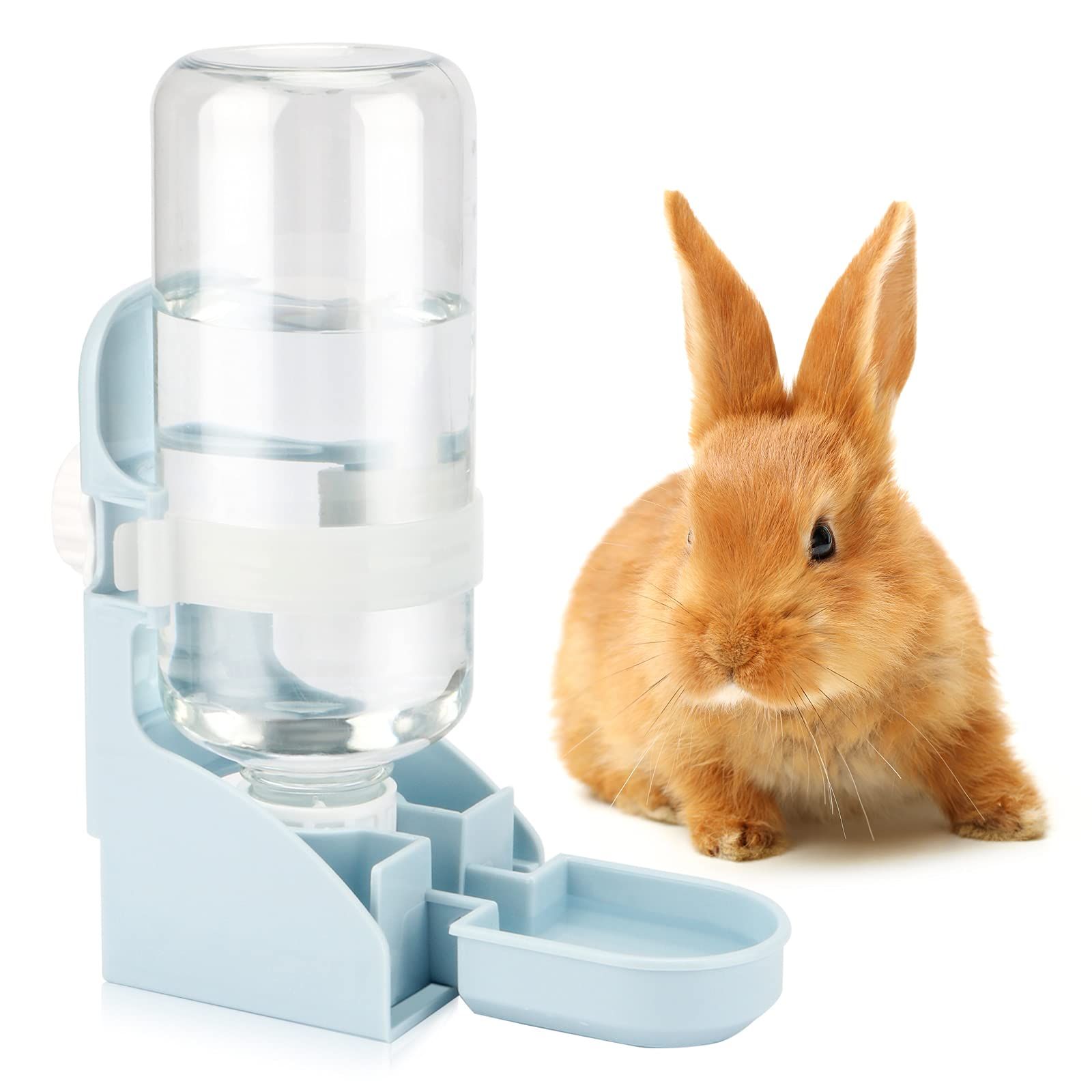 Rabbit Water Bottle No Drip - 17oz Hanging Water Fountain Automatic Dispenser — image 1