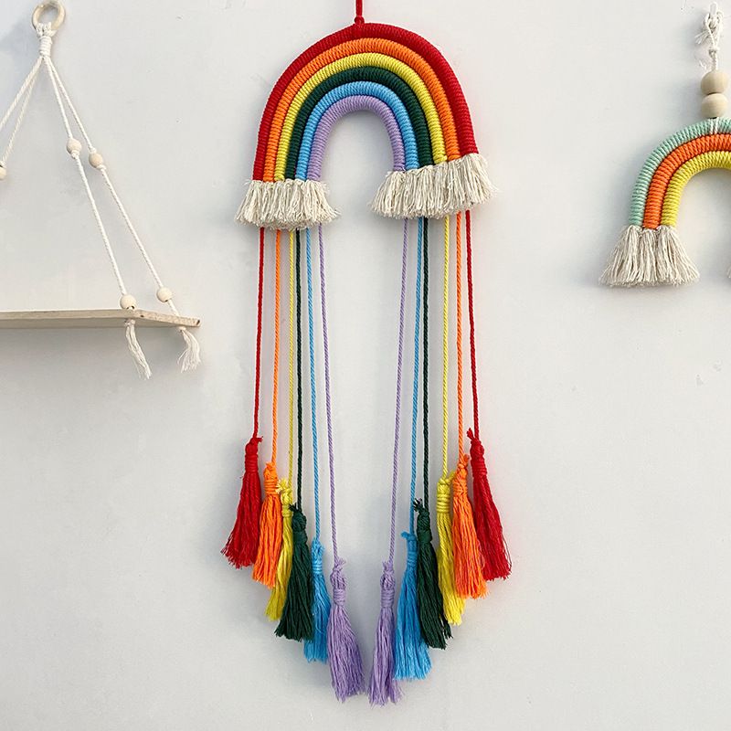 Nursery Decor Rainbow Wall Hanging Handmade Bow Holder Hair Clips Organizer view 2