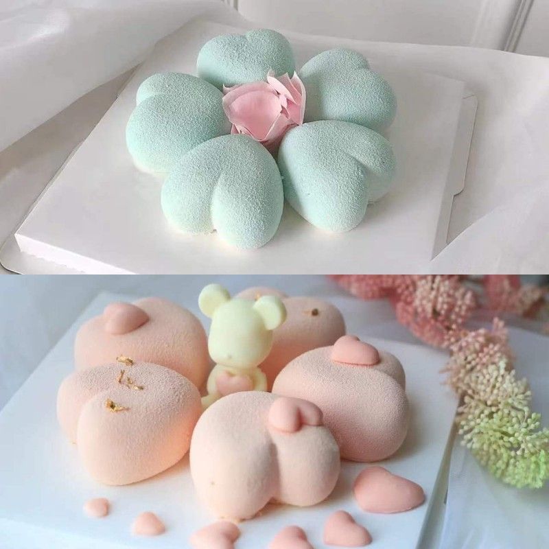 3D Heart Silicone Molds for Baking Mousse Cake view 2