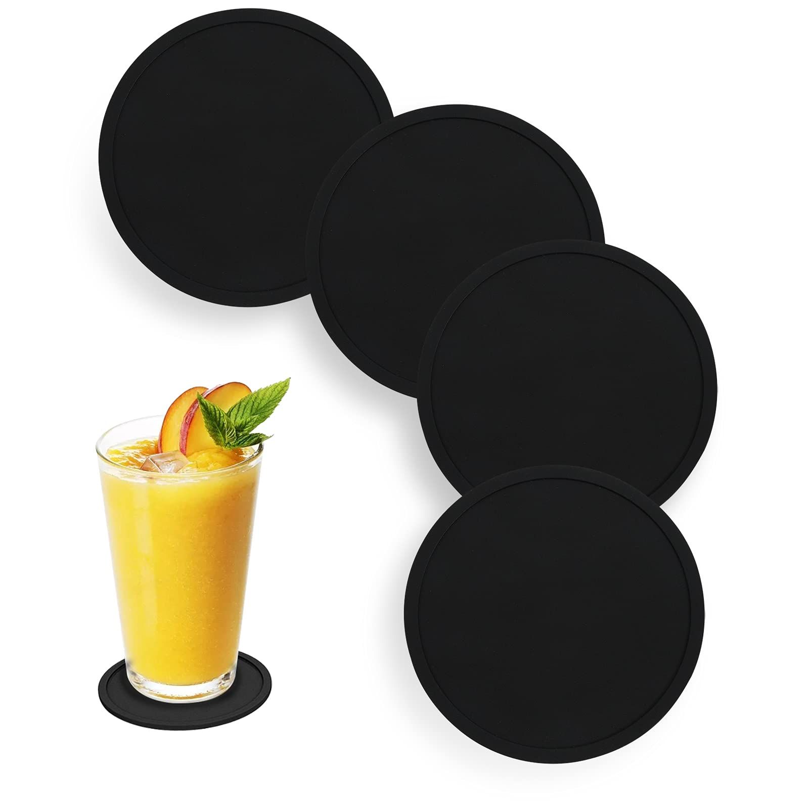 Coasters for Drinks-Anti-Slip Reusable Drink Coasters Set view 2