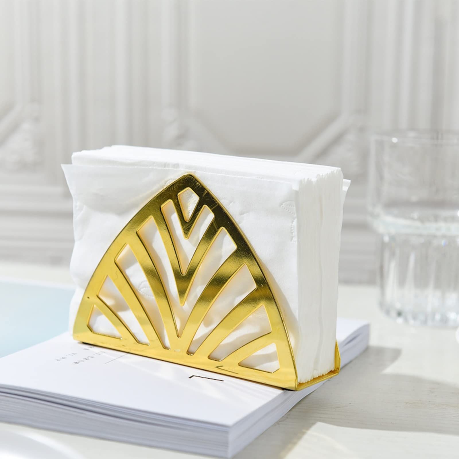 Napkin Holders, Golden Metal Napkin Holder, Table Napkin Organizer, Gold view 4