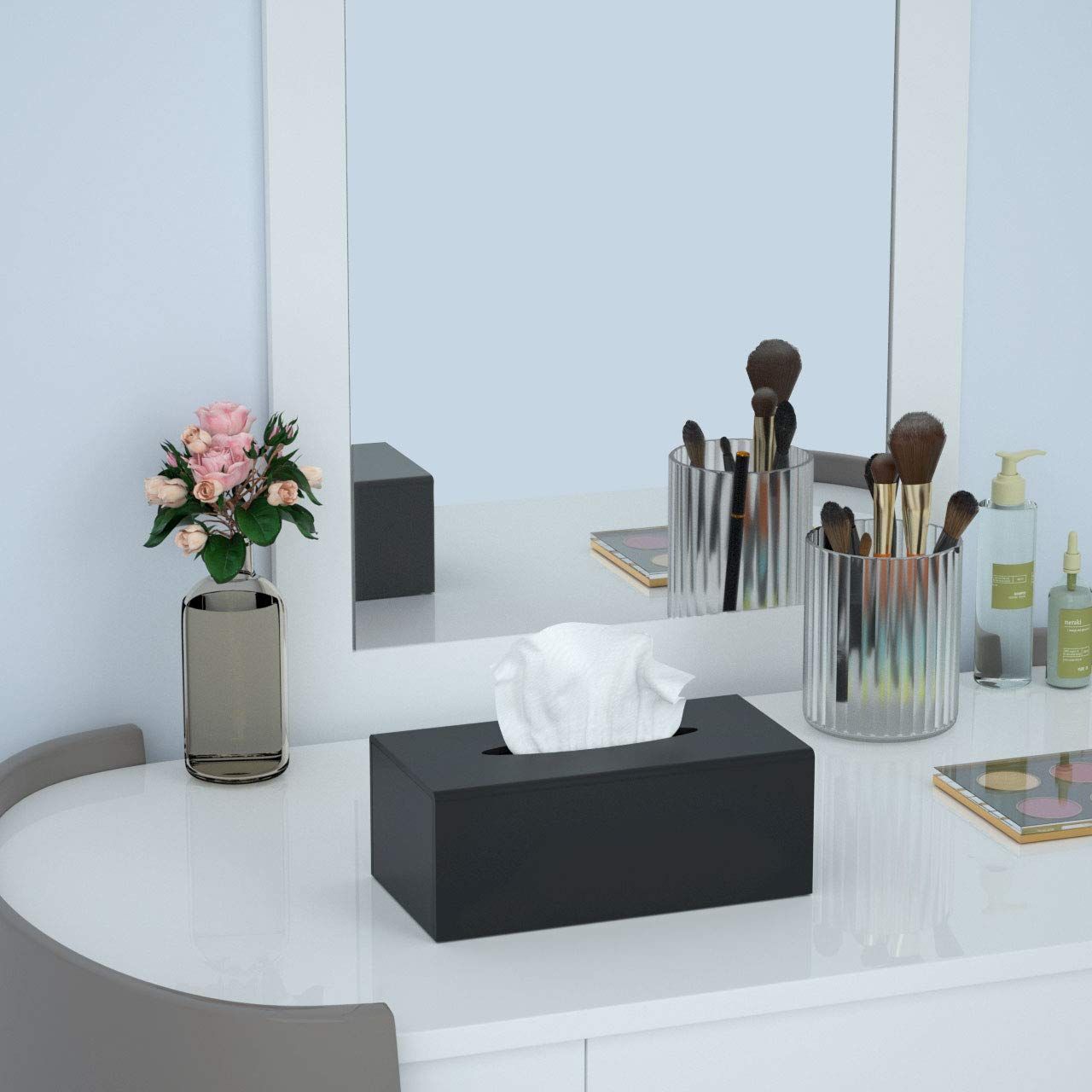 Rectangular Facial Tissue Holder Case Dispenser for Bathroom Kitchen Bedroom view 3