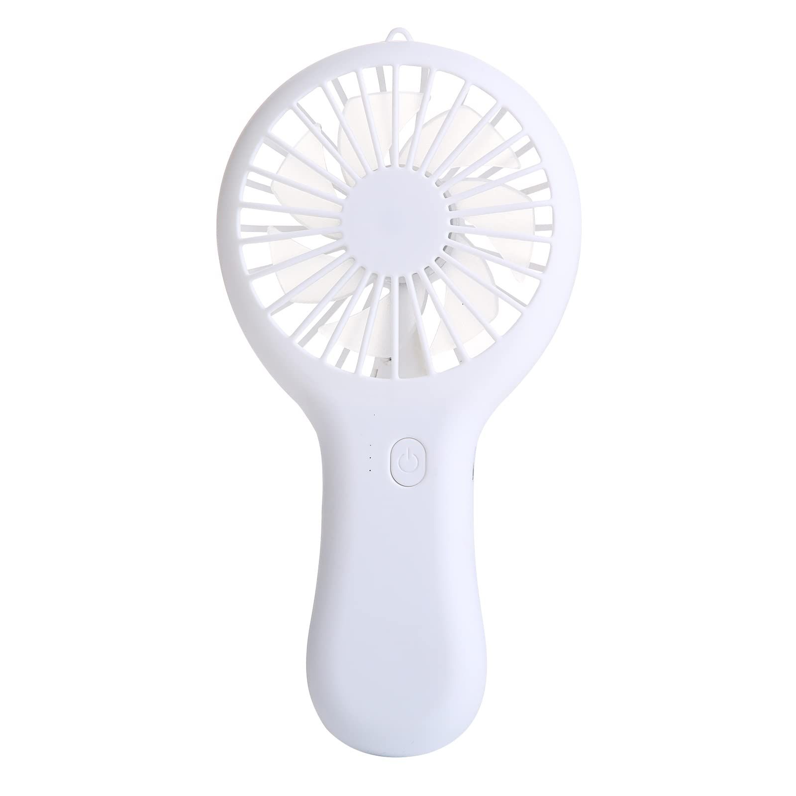 Portable Mini Pocket Hand Fan Battery Powered with Base Eyelash Nail Art Make — image 1