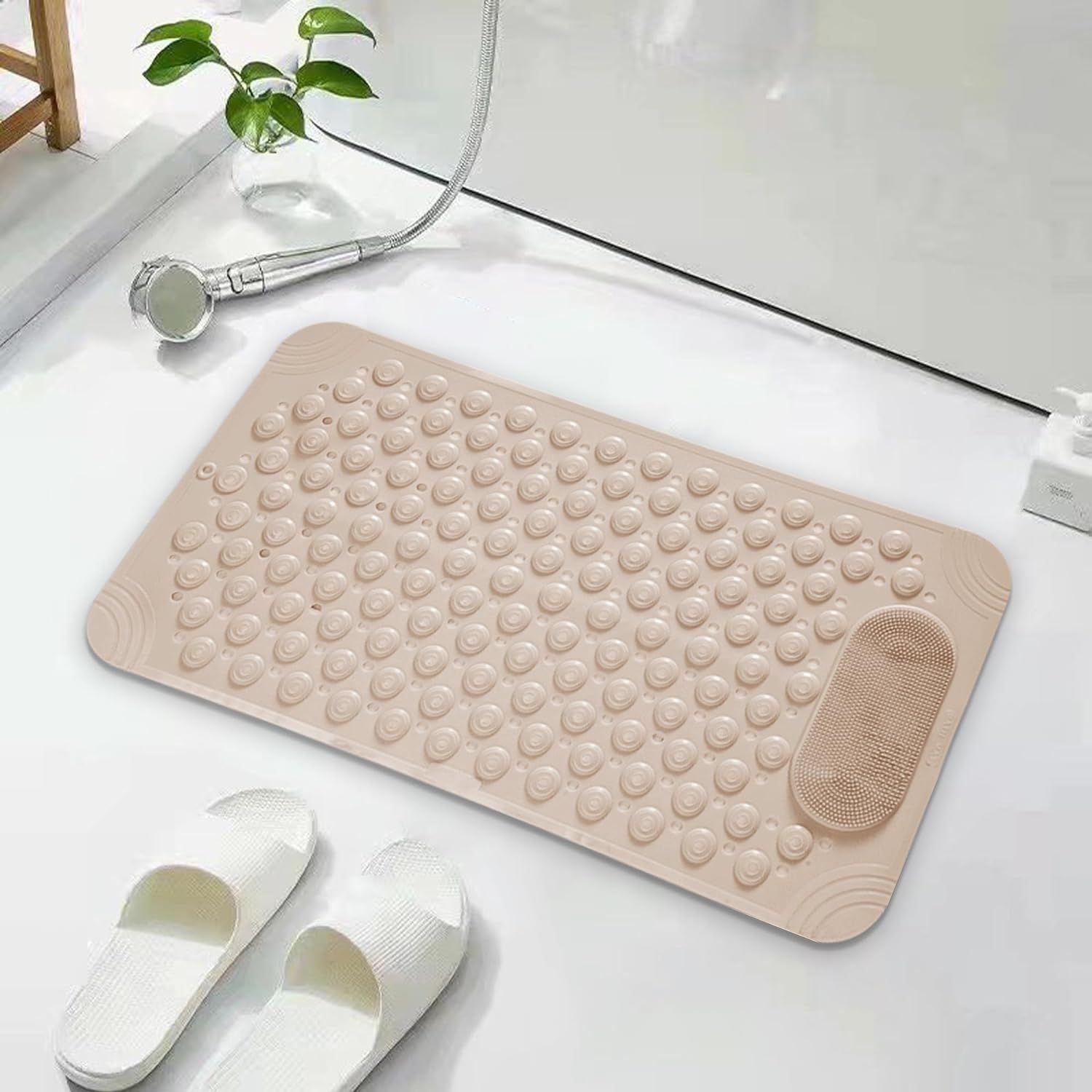 Bath Mat for Shower, with Suction Cups Drainage Holes, Foot Massage view 2