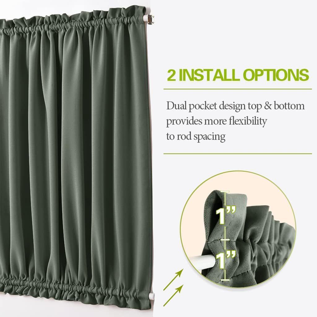 Blackout French Door Curtain Panel - Blackout Door Curtain Solid Drapery with view 2