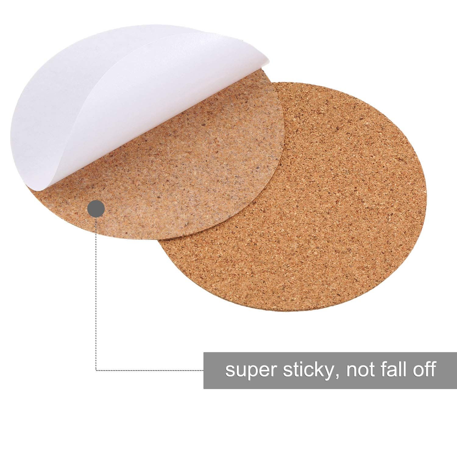Self-Adhesive Cork Coasters Squares Cork Mats Cork Backing Sheets for Coasters view 4