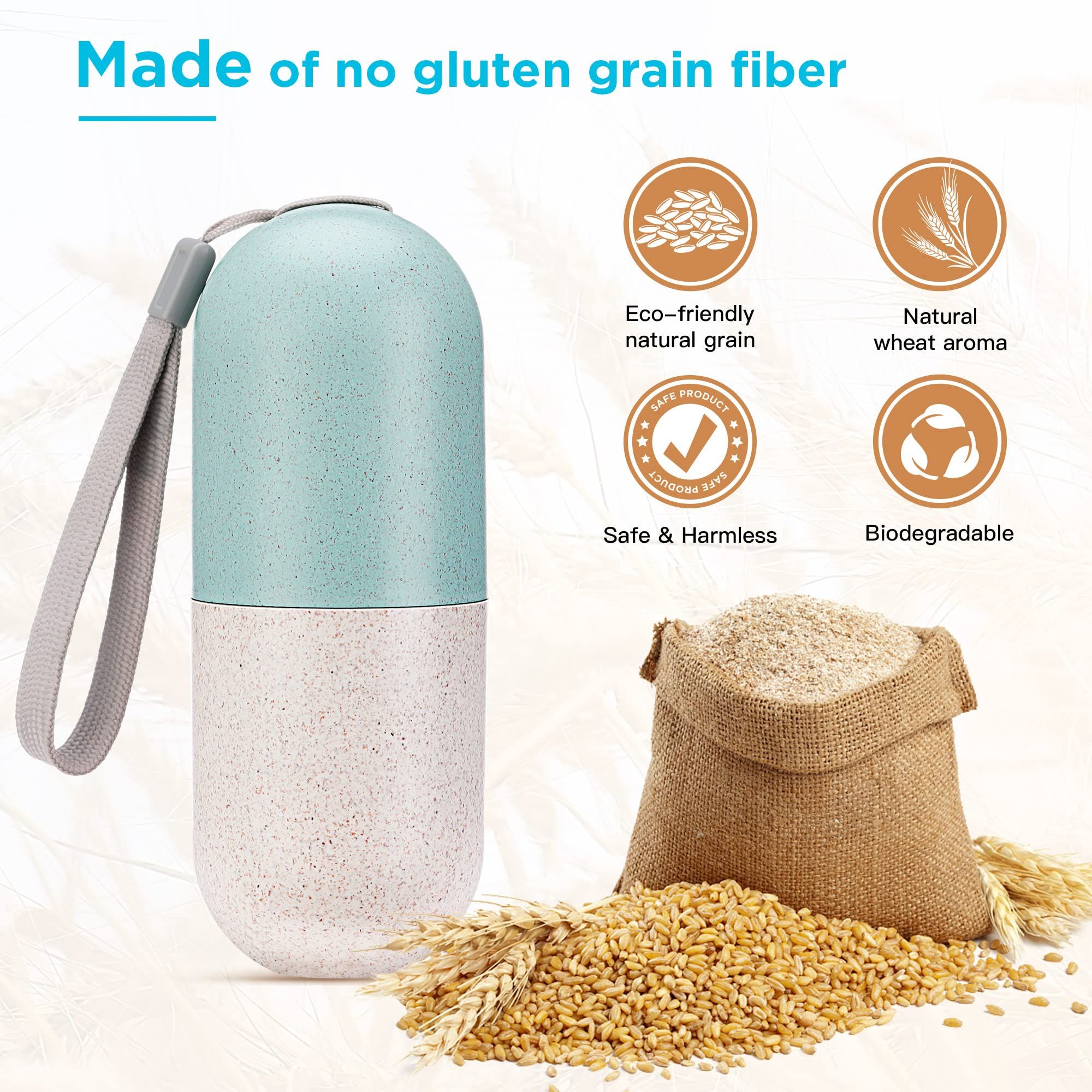 Upgrade Large Compartment Grain Fiber Moisture Proof Cute Weekly Pill Organizer view 3
