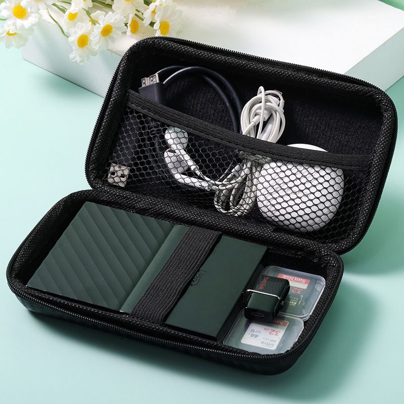 Portable Hard Carrying Travel Case in Black - Waterproof Electronics Organizer view 2