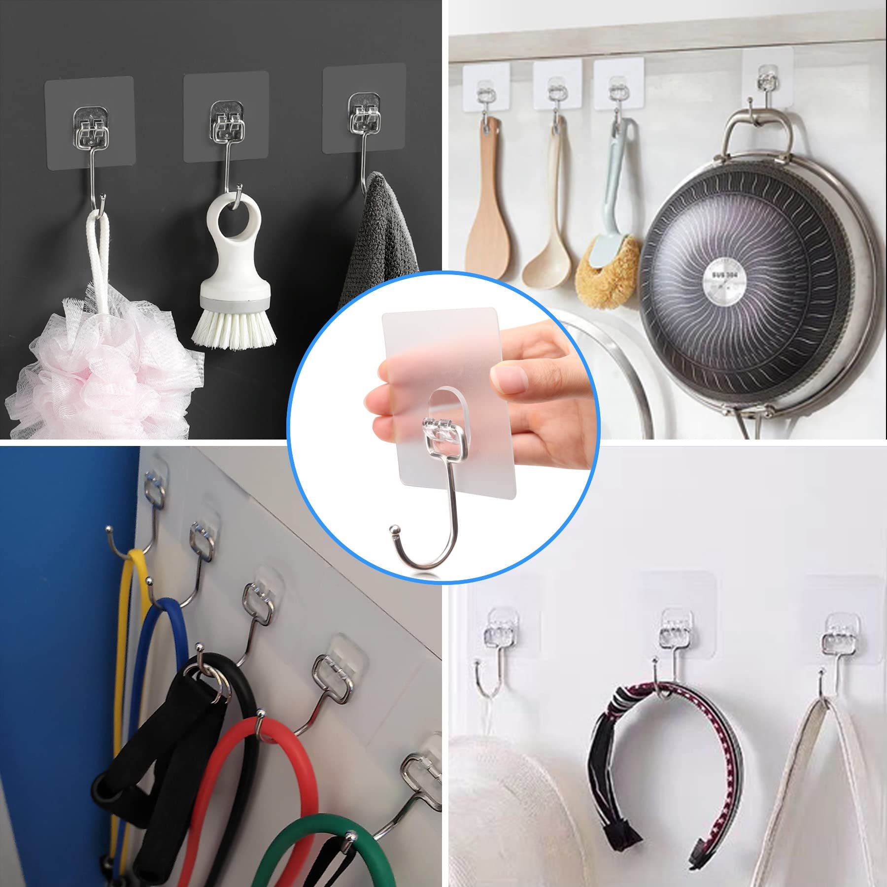 All-Purpose Large Adhesive Hooks for Hanging view 5