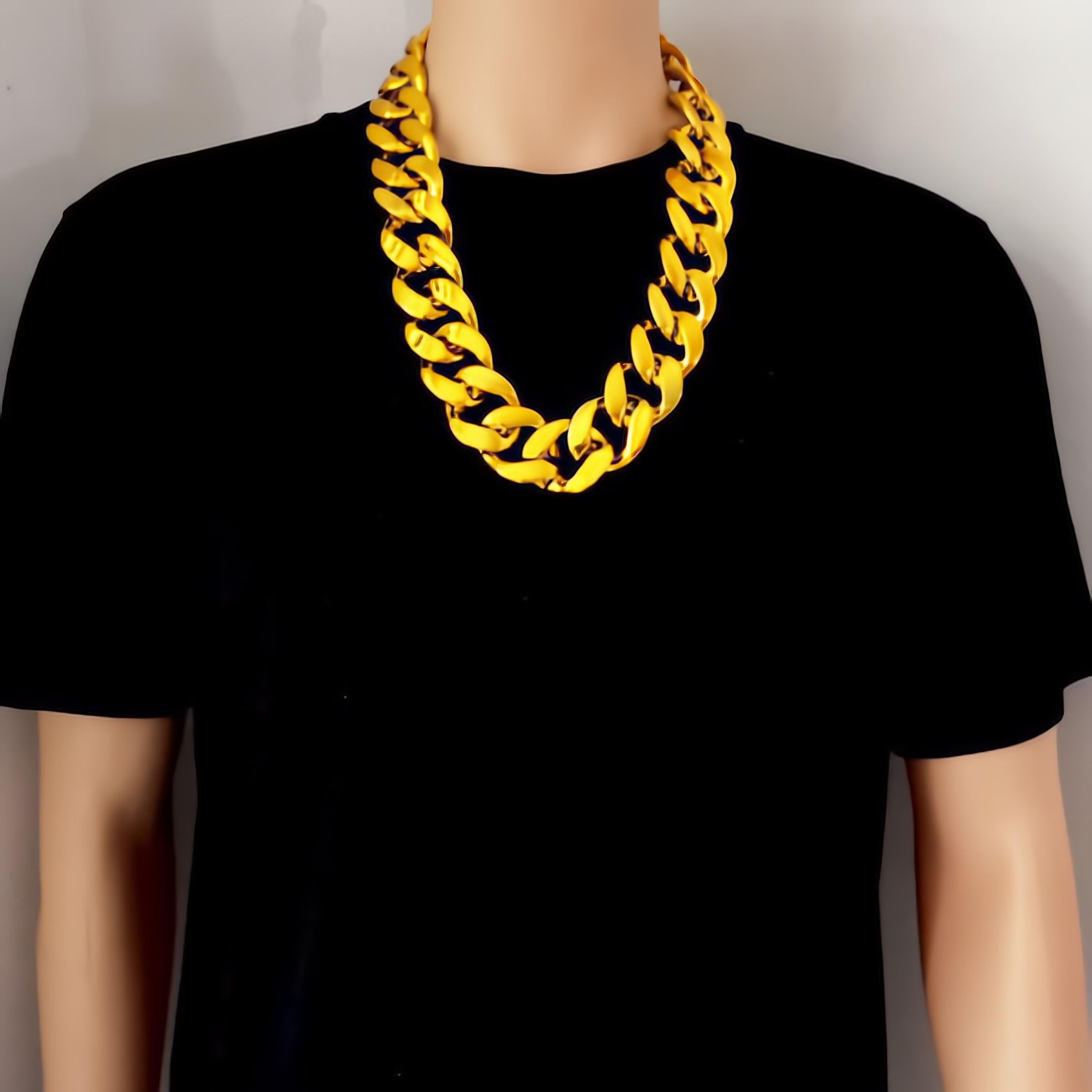 Plastic Chunky Gold Necklace for Men Women view 4