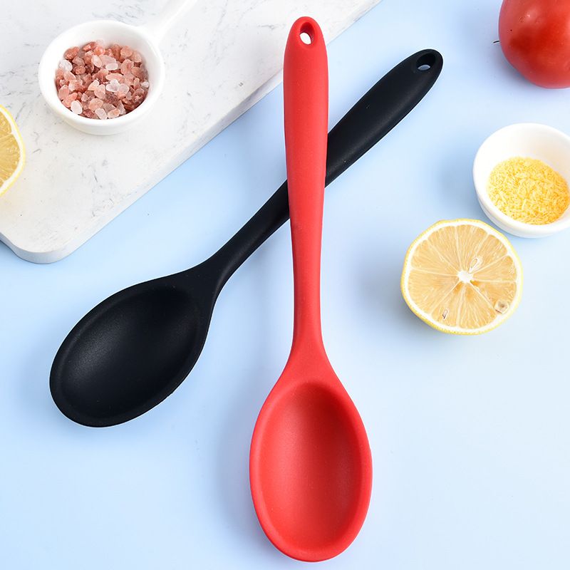 2 Pieces Small Multicolored Silicone Spoons Nonstick Kitchen Spoon Silicone view 3