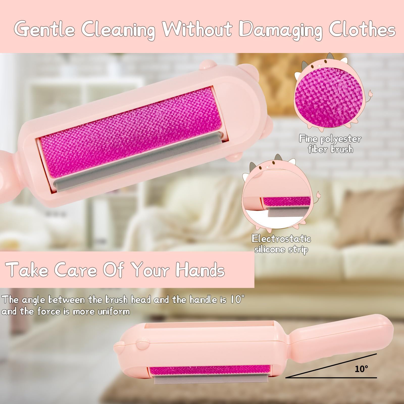 Pet Hair Remover, Reusable Pet Hair Roller, Portable Pet Lint Roller for view 4