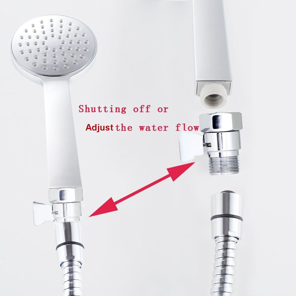 Full Brass Shower Head Flow Control and Shut OFF Valve for Shower Head view 4