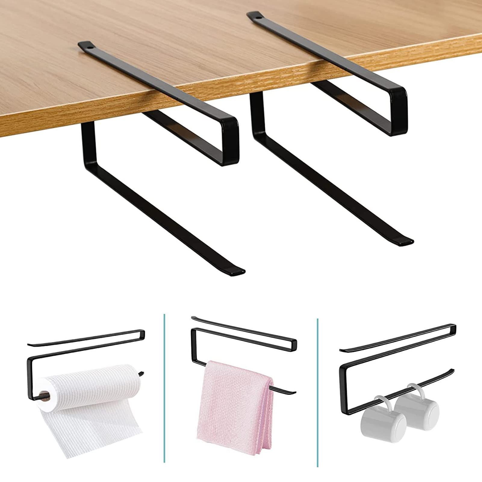Paper Towel Holder Dispenser Under Cabinet Paper Roll Holders for Kitchen view 4