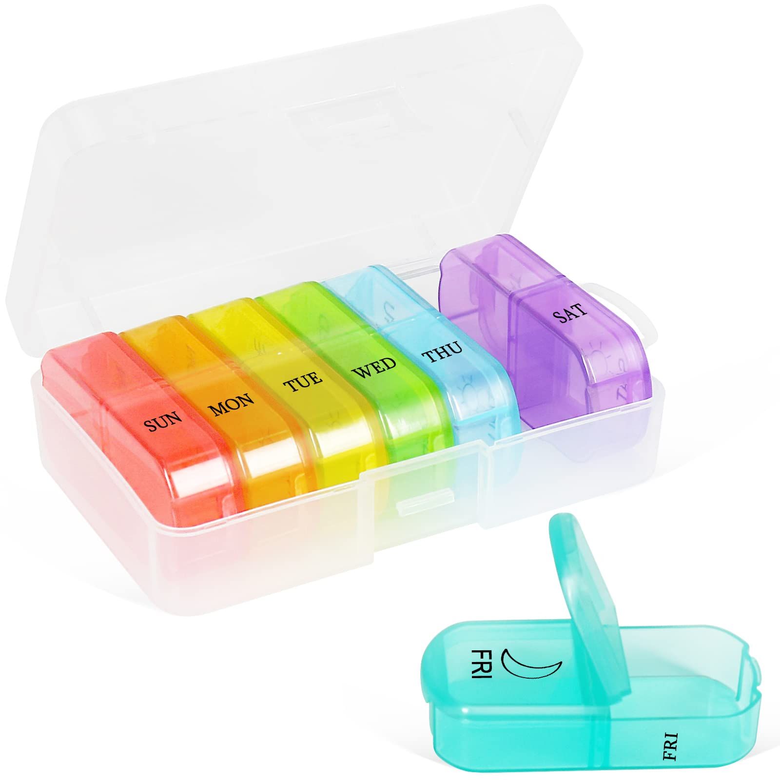 Package Cute Pill 7 Day, Travel Medicine Box Weekly Pill Containers 7 Daily — image 1