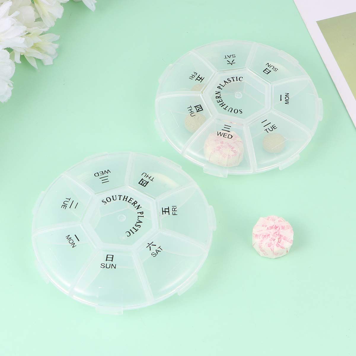 Pill Organizer,Pill Box,Medicine Organizer,Pill case, Weekly Pill view 2
