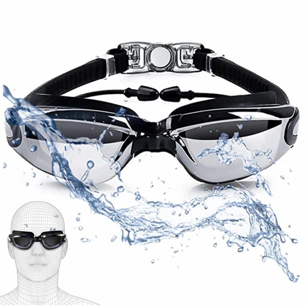 Swim Goggles,Unisex-Child Swimming Goggles Anti Fog and Uv Protection, Black view 4