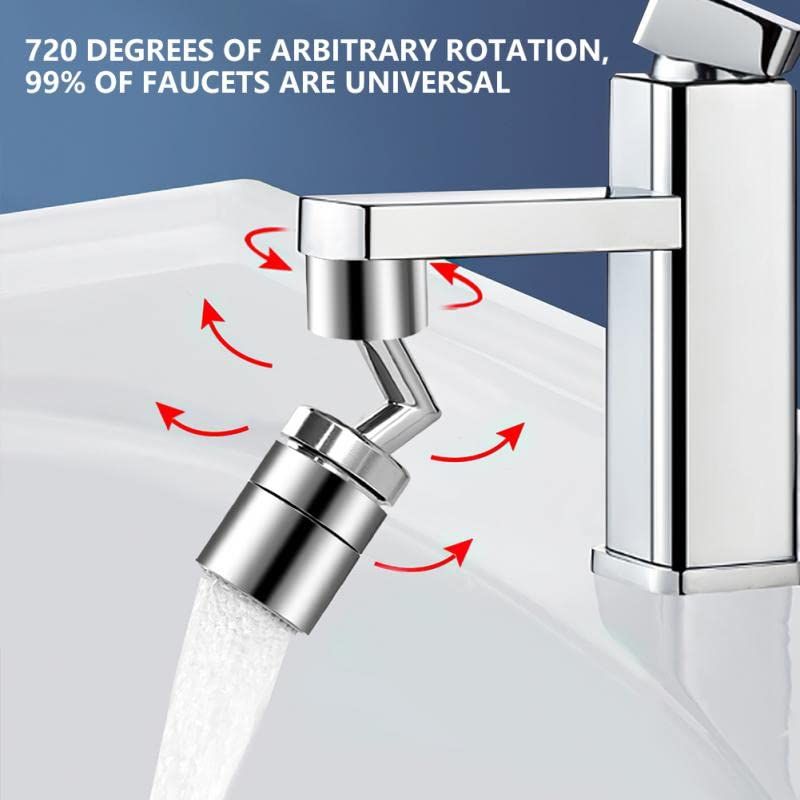 Universal Splash Filter Faucet Aerator - 720 Rotating Faucet Extender with view 4
